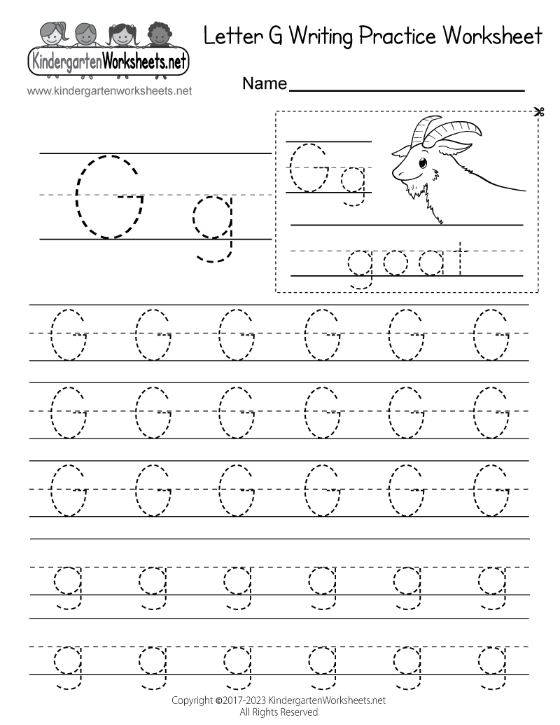 free printable letter g worksheets