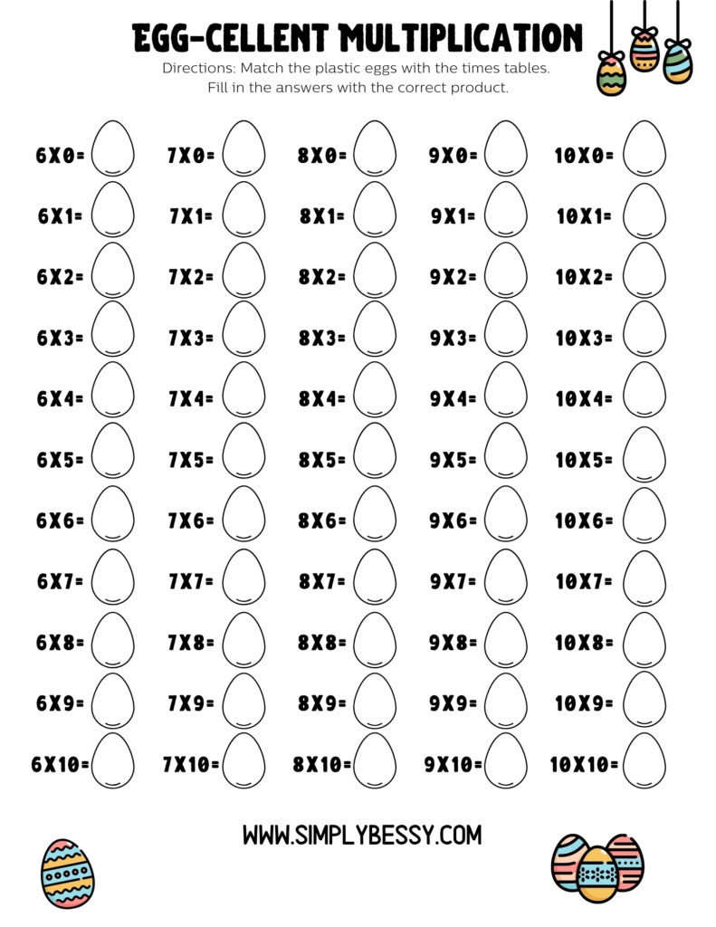 Free Printable Plastic Easter Egg Math Game