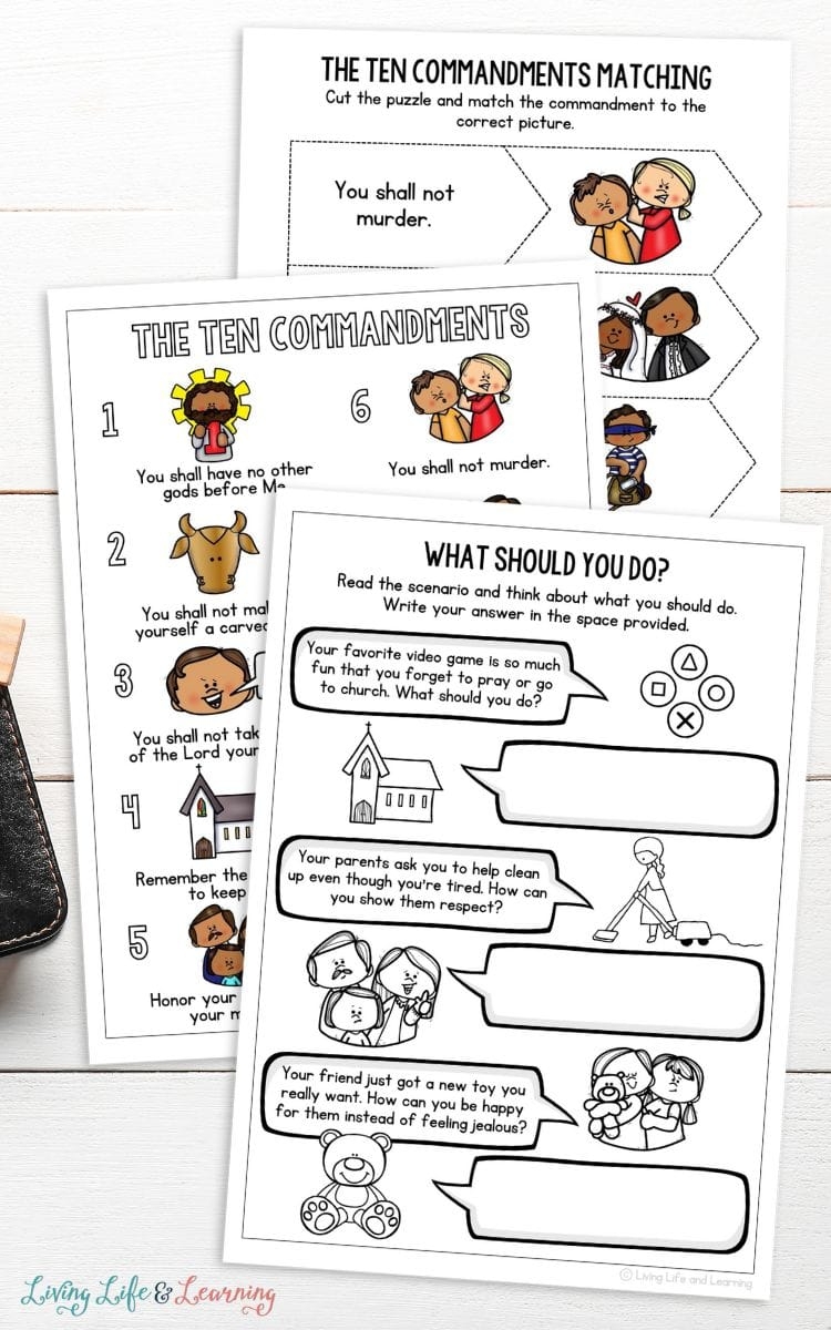 Free Printable Ten Commandments Worksheets To Teach Values Free Printable Ten Commandments Worksheets To Teach Values