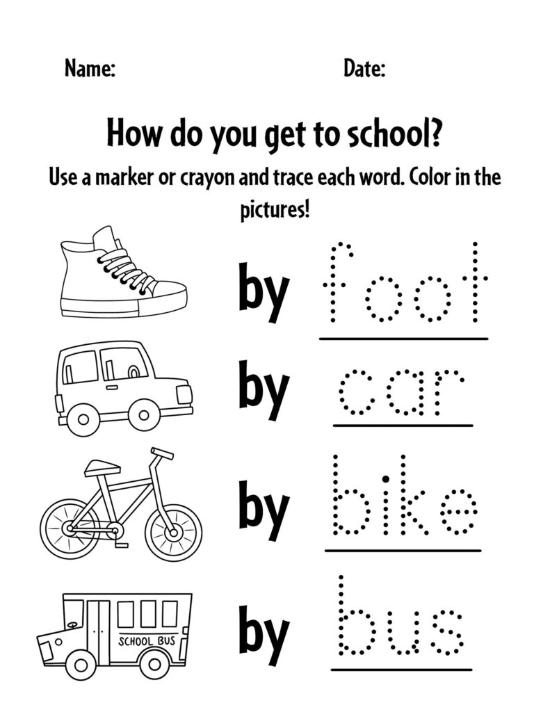 Free Printable Transportation Worksheets For Kids The Hollydog Blog