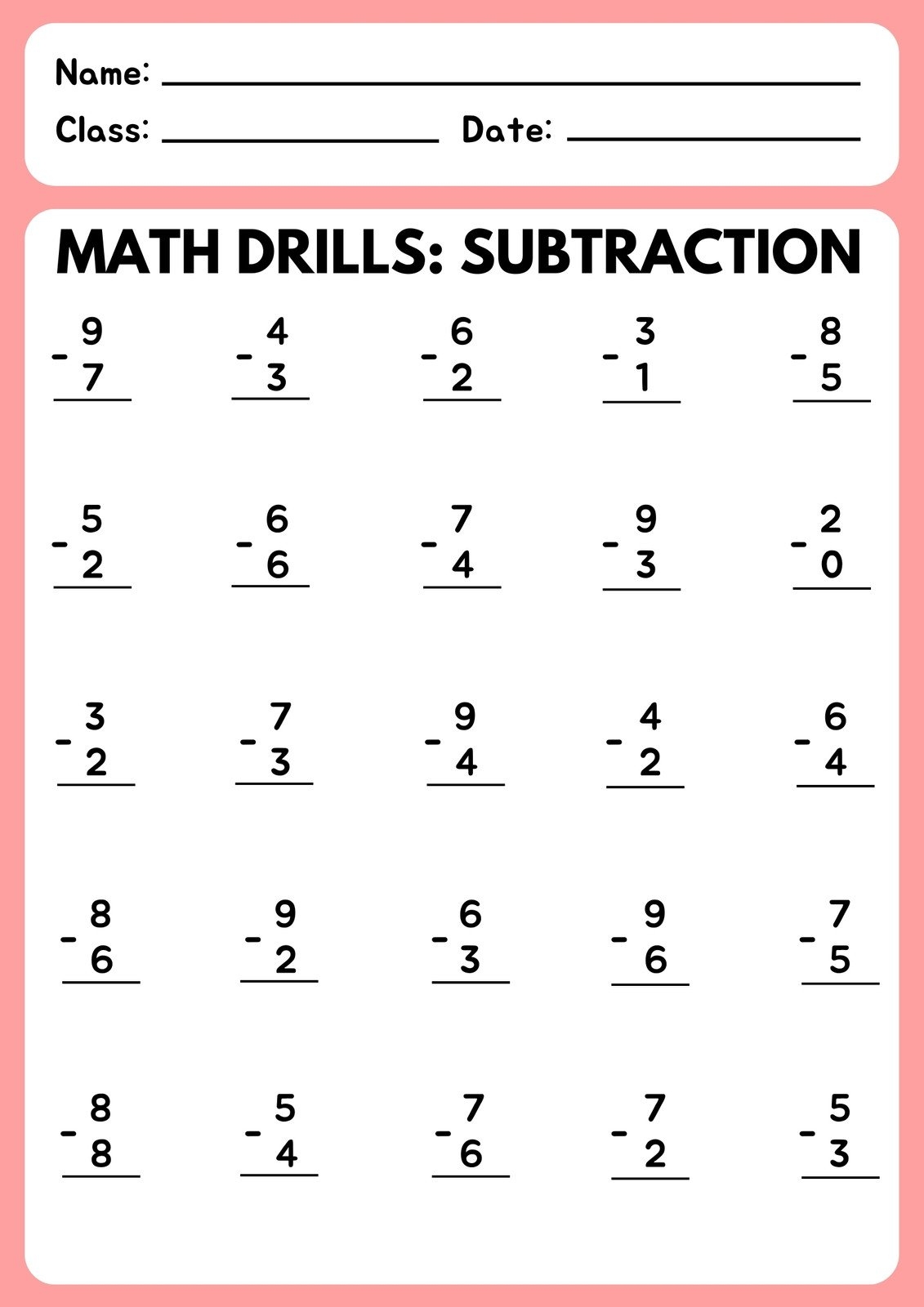 adding and subtracting printable worksheets