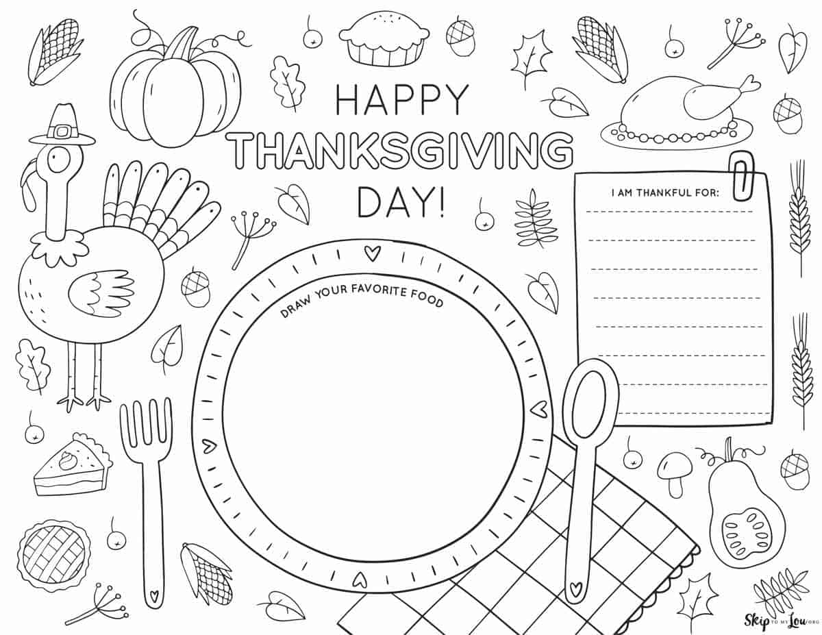 free printable worksheets on thanksgiving
