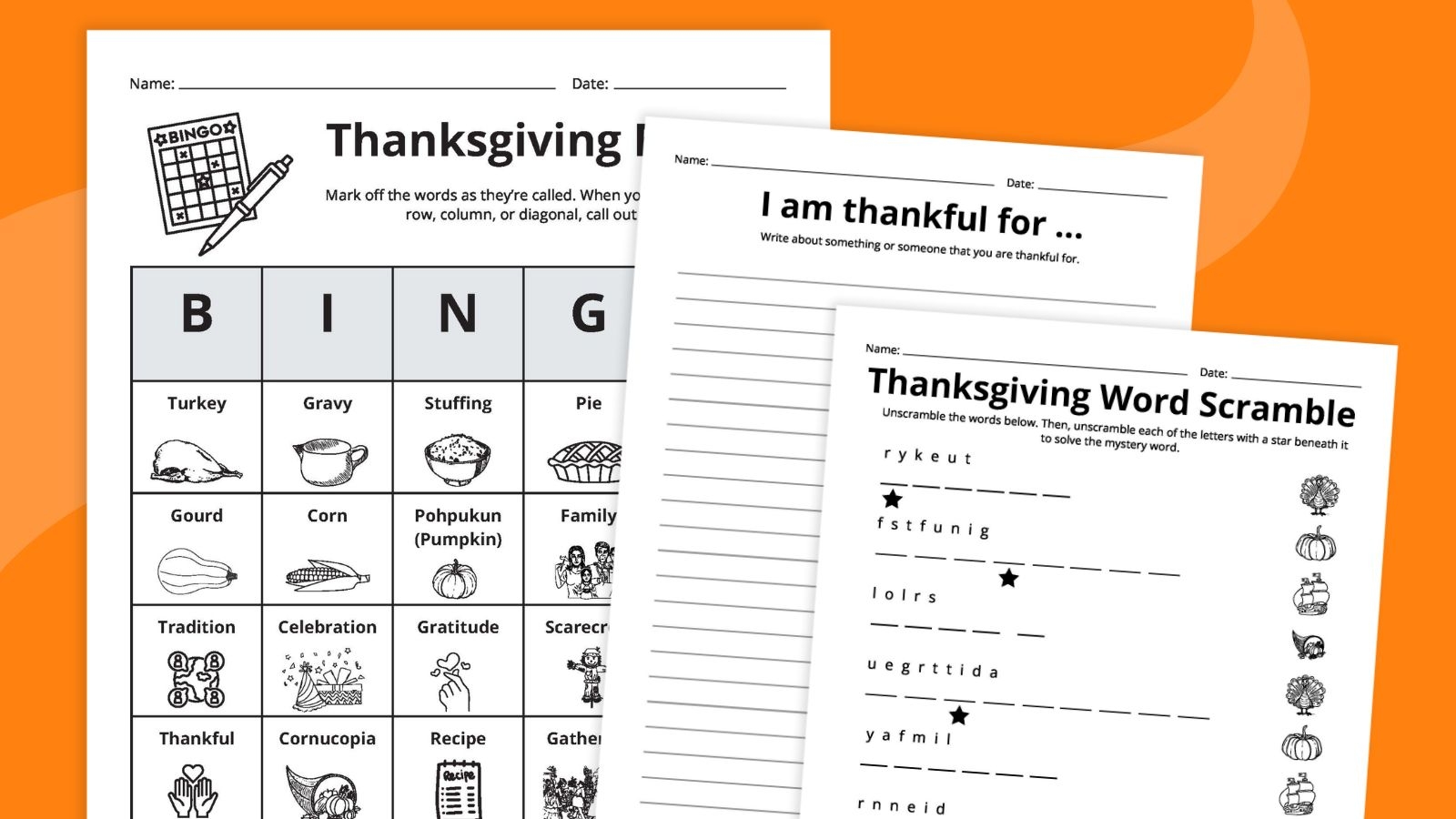 free thanksgiving printable worksheets