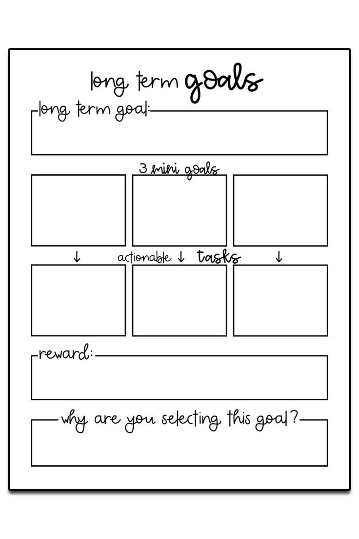 goal setting worksheet free printable