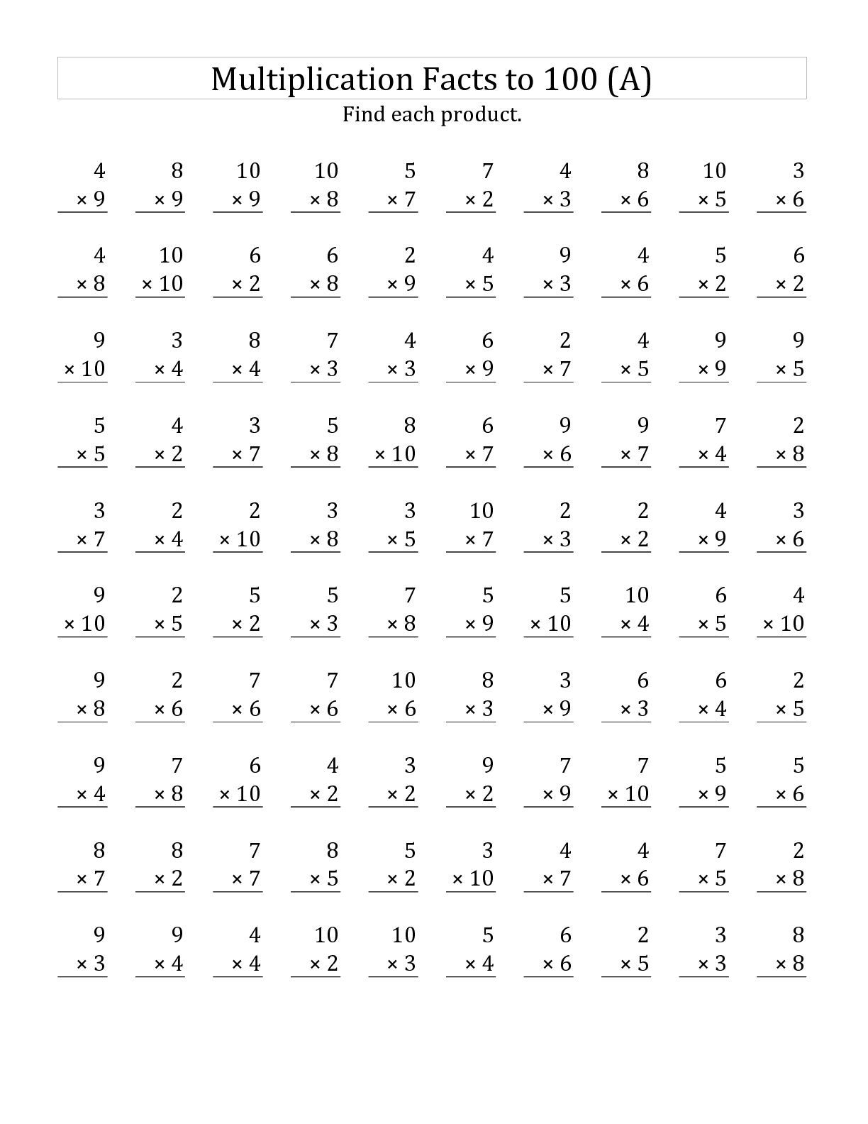 free printable 3rd grade multiplication worksheets
