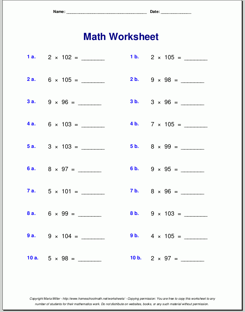 4th grade printable worksheets