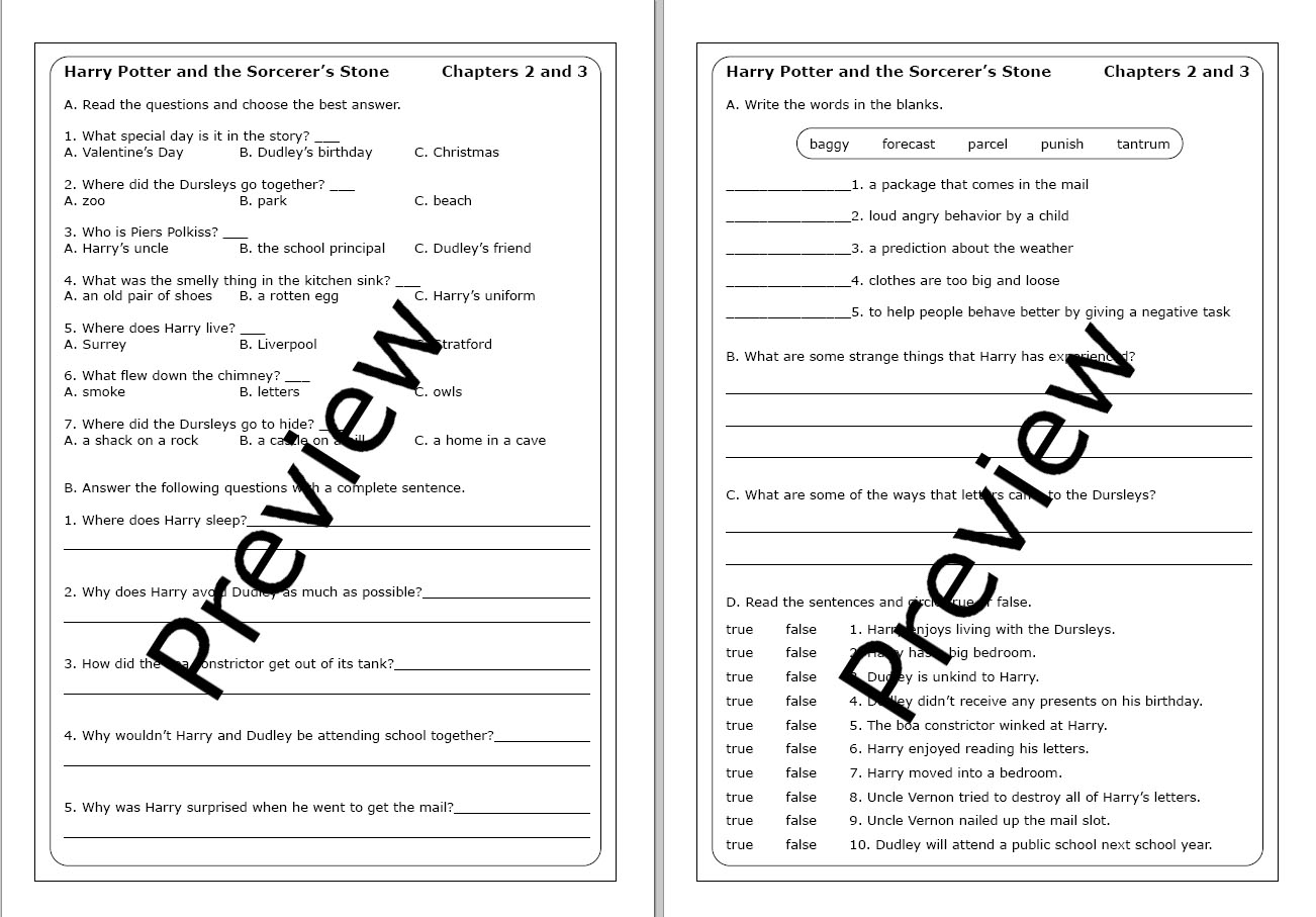 Harry Potter A Bundle Of Worksheets Made By Teachers Harry Potter A Bundle Of Worksheets Made By Teachers