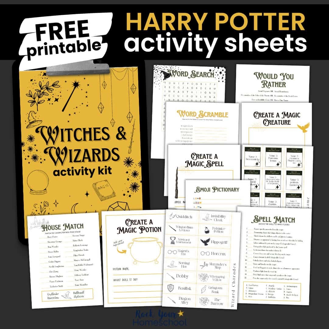 Harry Potter Activity Sheets For Your Party More Free Set Rock Your Homeschool Harry Potter Activity Sheets For Your Party More Free Set Rock Your Homeschool