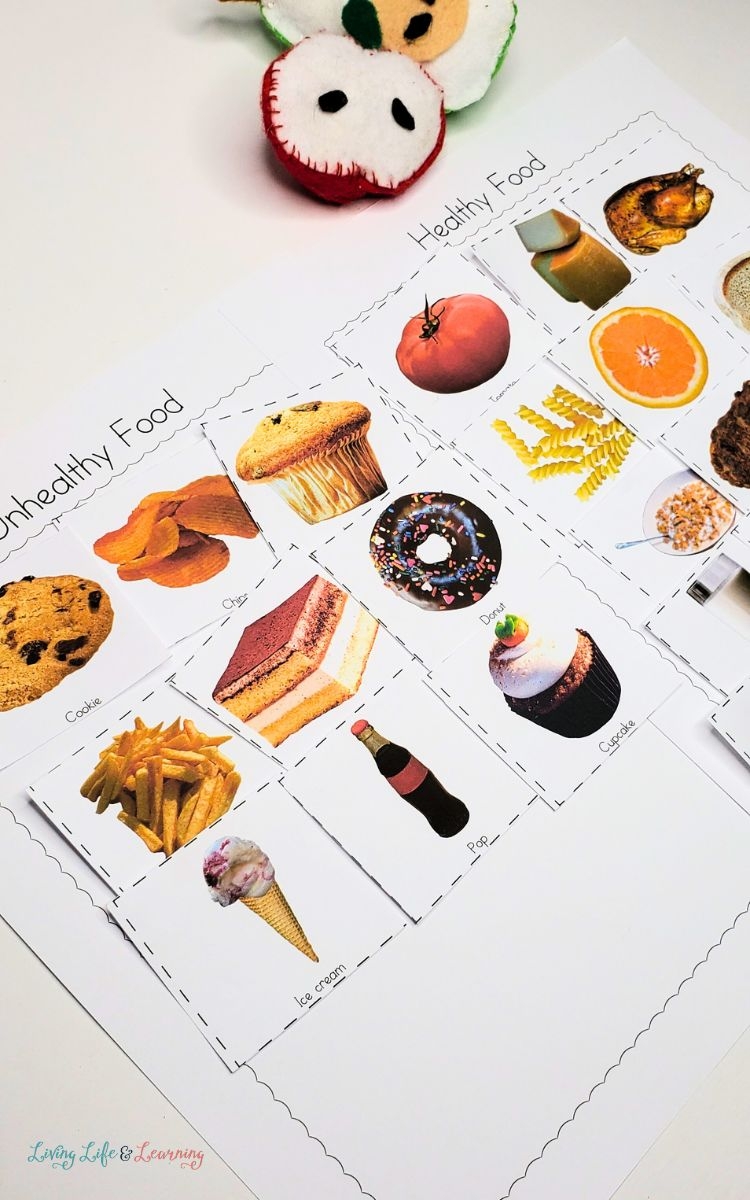 Healthy And Unhealthy Food Sorting Worksheet Teaching Kids Nutrition