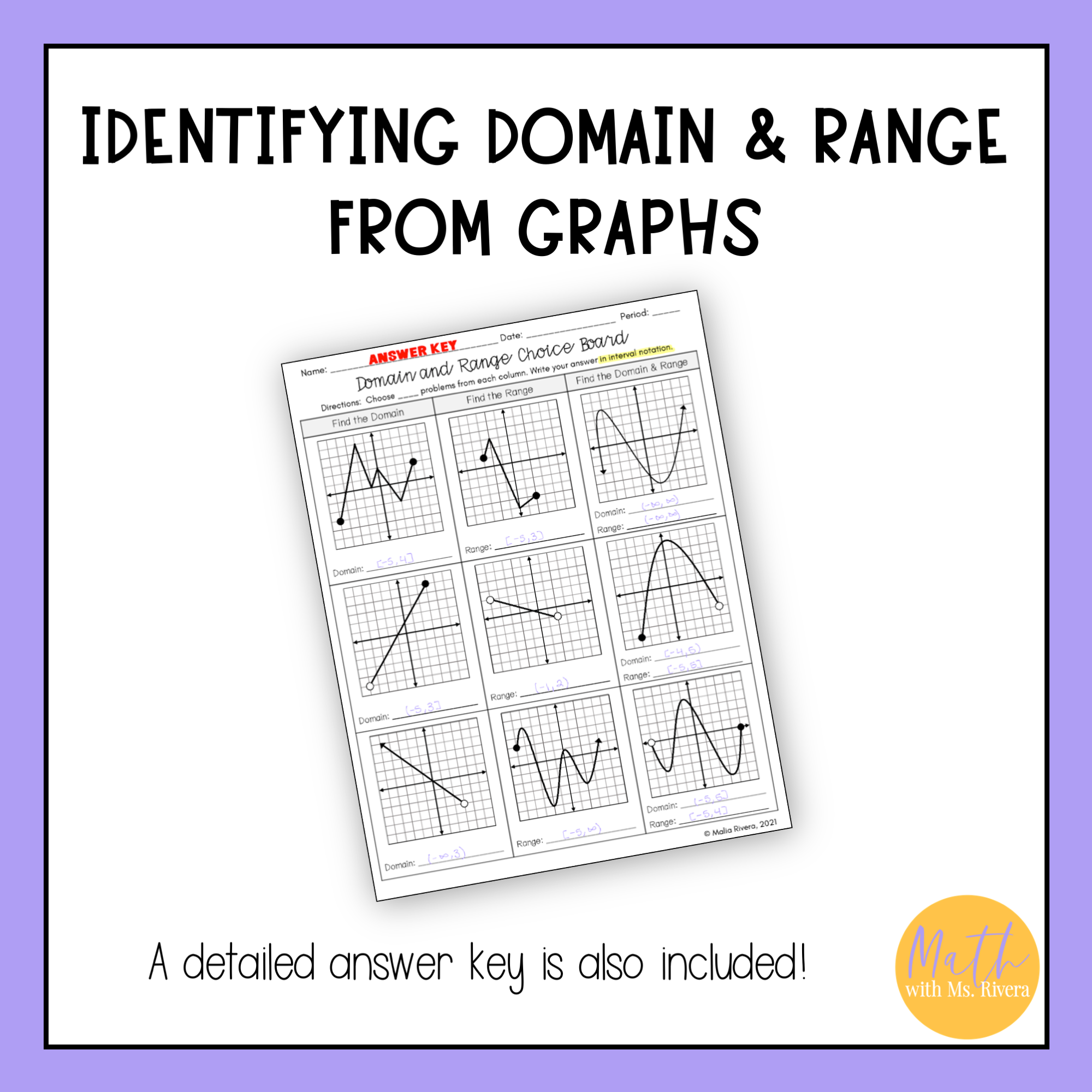 domain and range printable math worksheets domain and range printable math worksheets