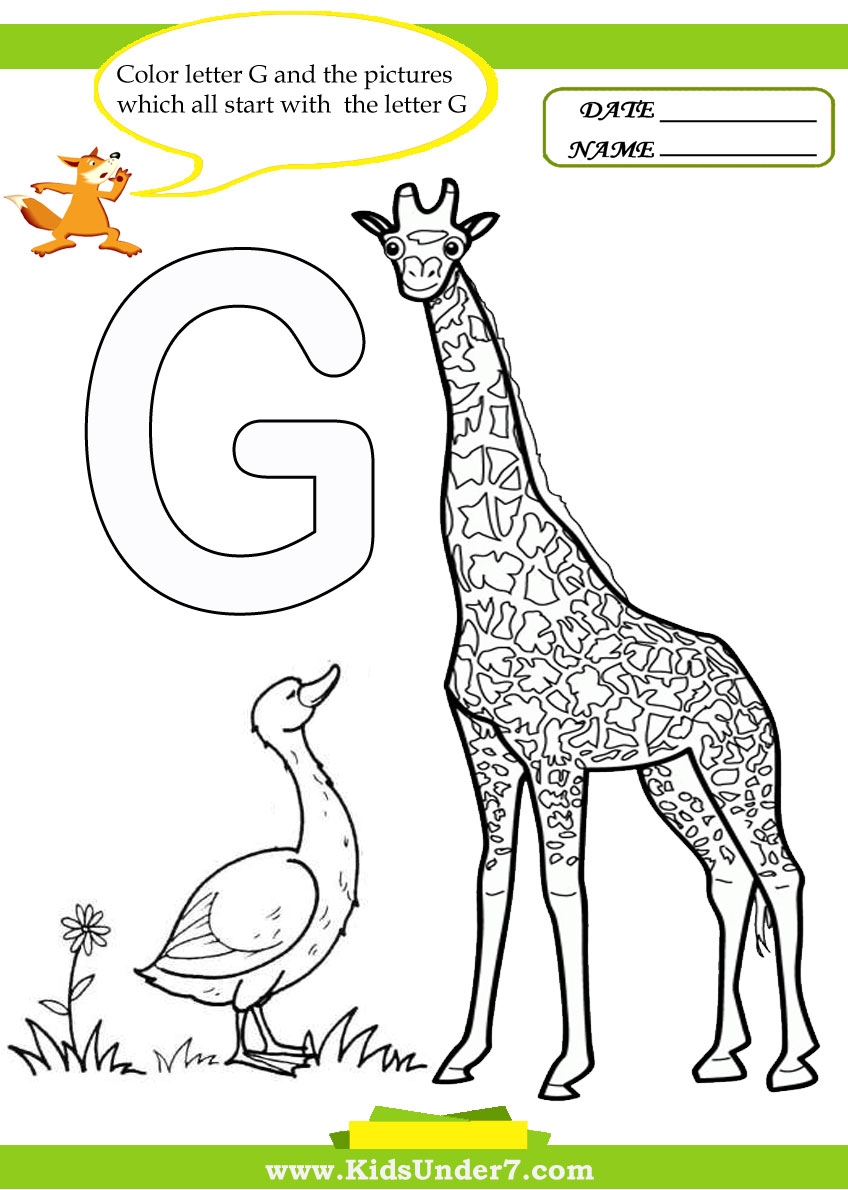letter g worksheet free printable