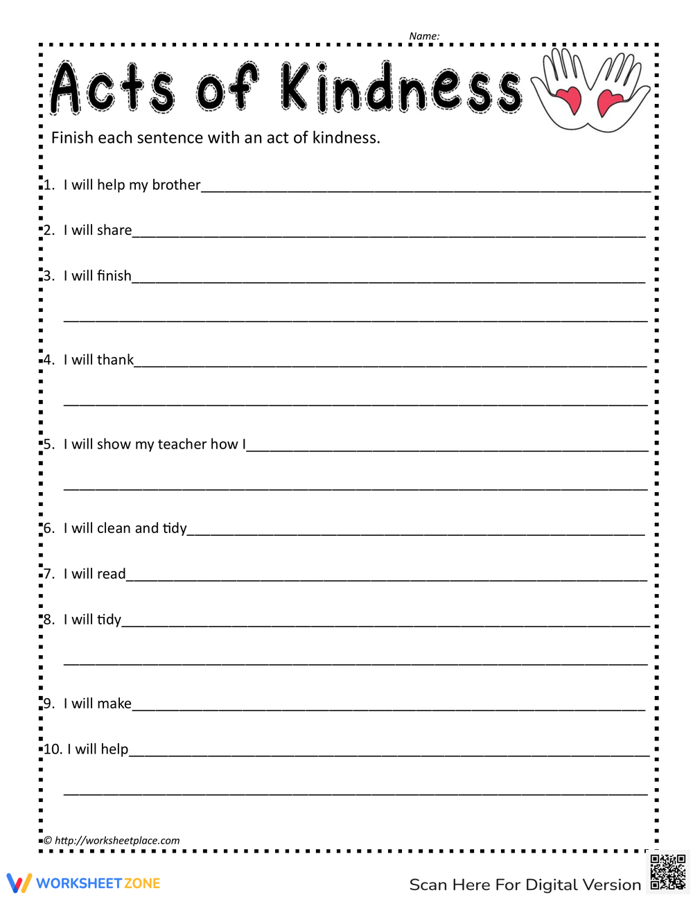 free printable kindness worksheets pdf