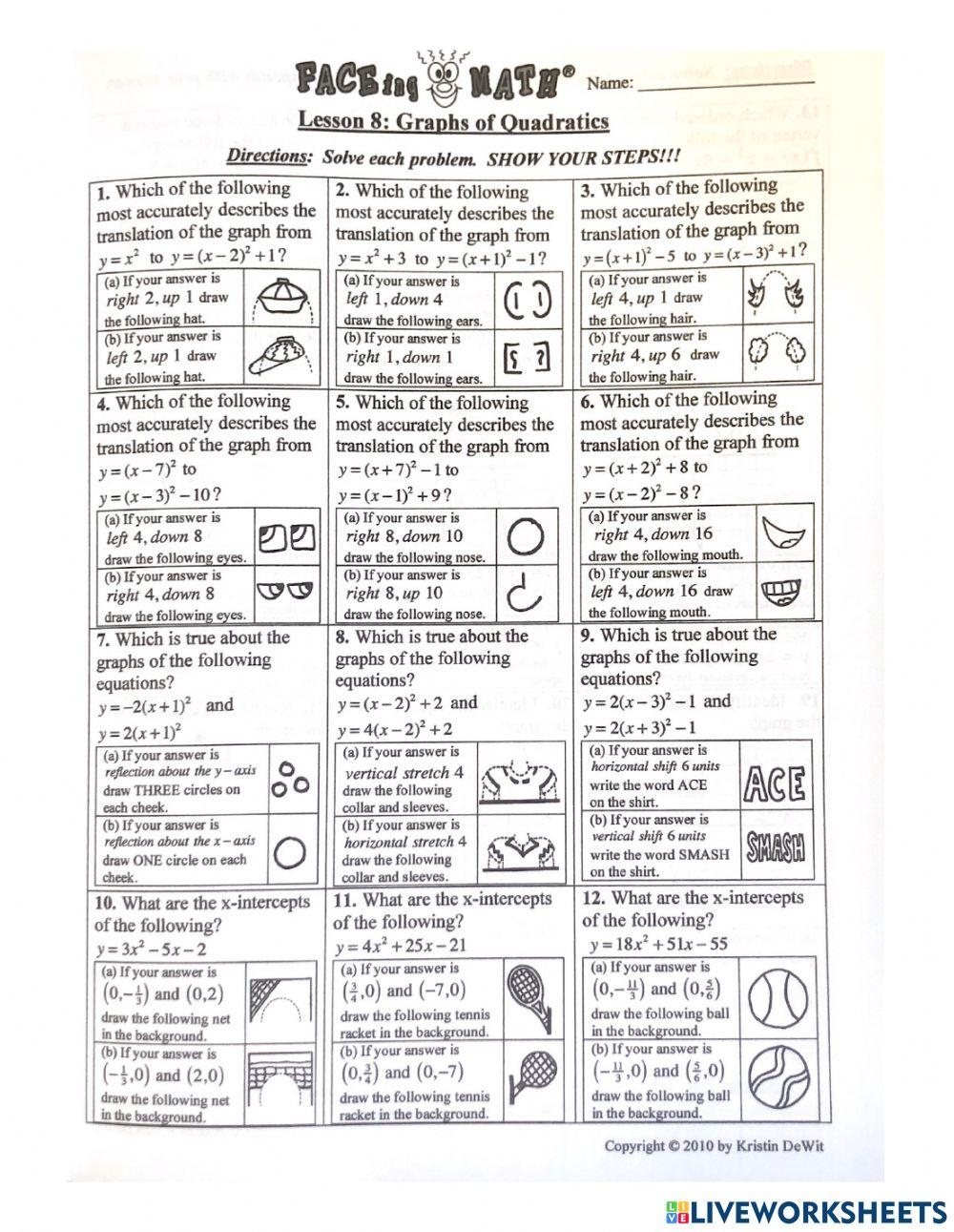 Lesson 8 Homework Practice Solve Systems Of Equations Worksheets Library