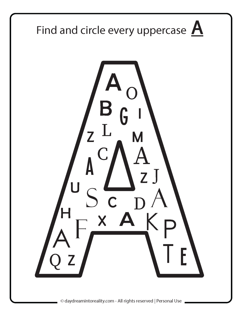 letter a worksheets free printables