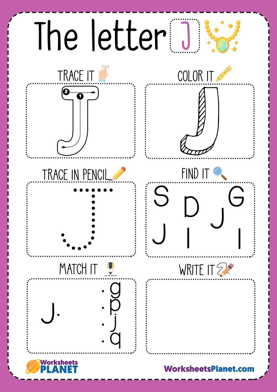 letter j printable worksheets