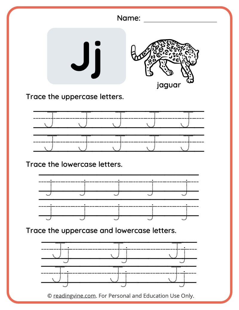 free printable letter j worksheets