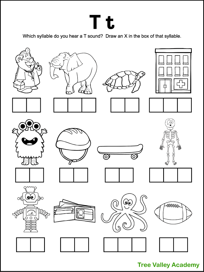 letter t free printable worksheets