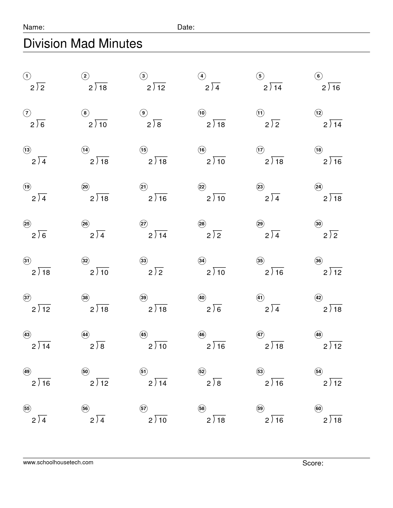 Mad Minute Math Subtraction Worksheets 99Worksheets Worksheets Library