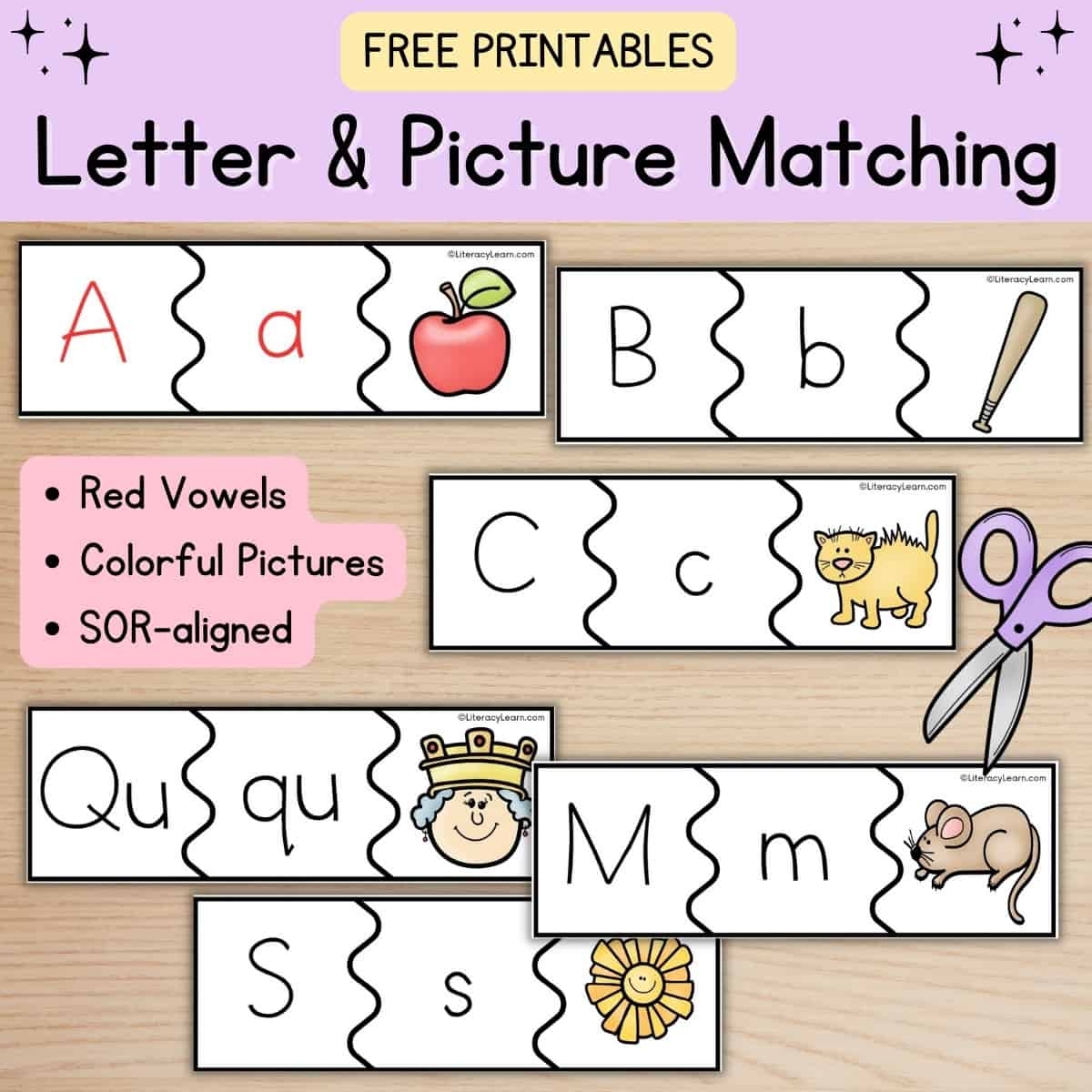 free printable letter matching worksheets