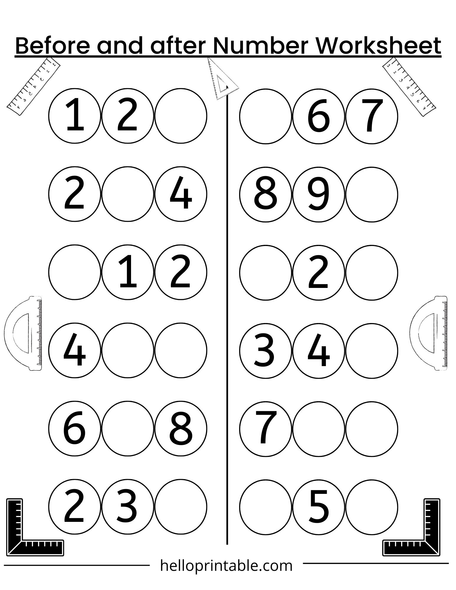 math worksheets for kindergarten free printable