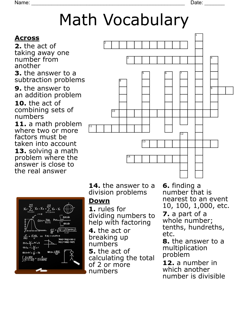 free printable math vocabulary worksheets