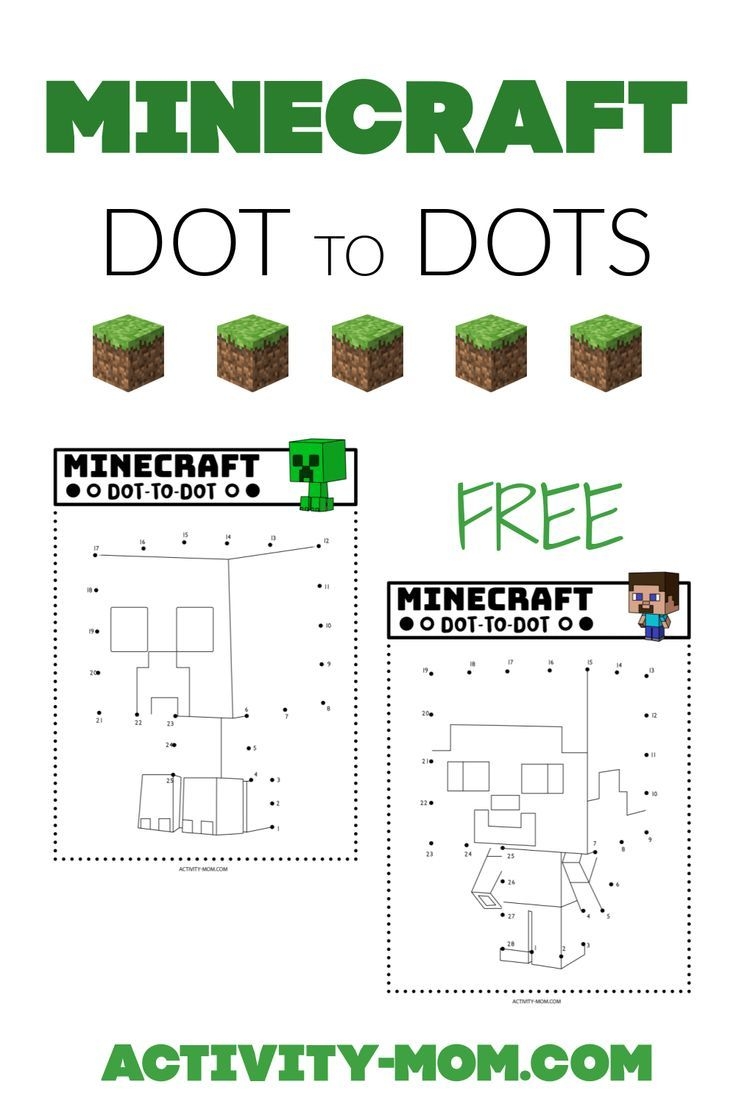 Minecraft Dot To Dots free Printable 