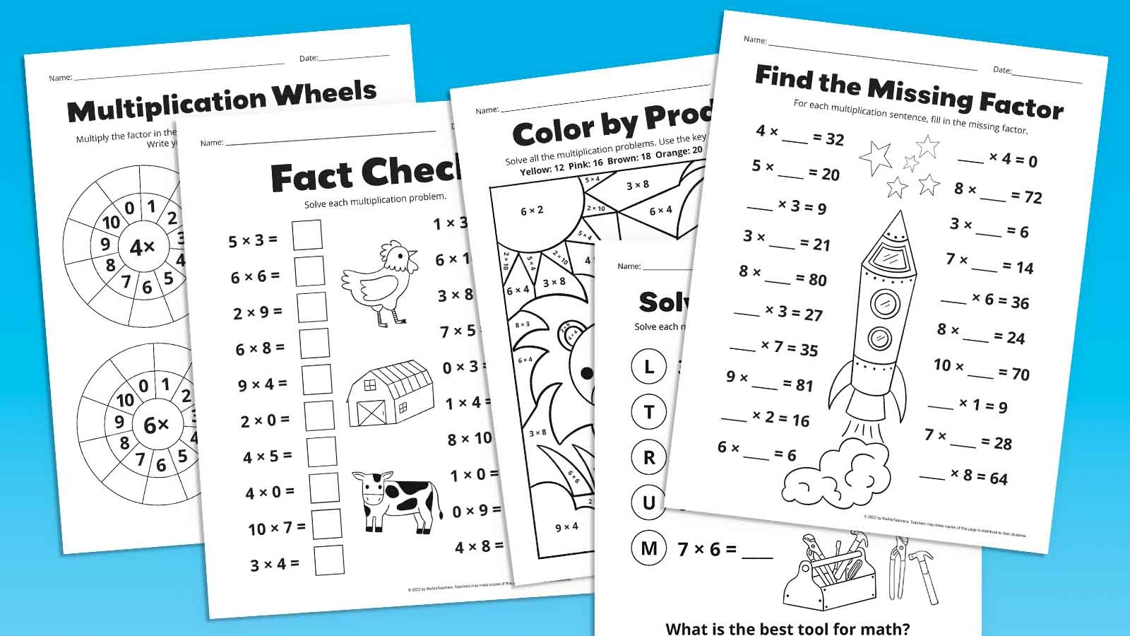 free printable multiplication worksheet