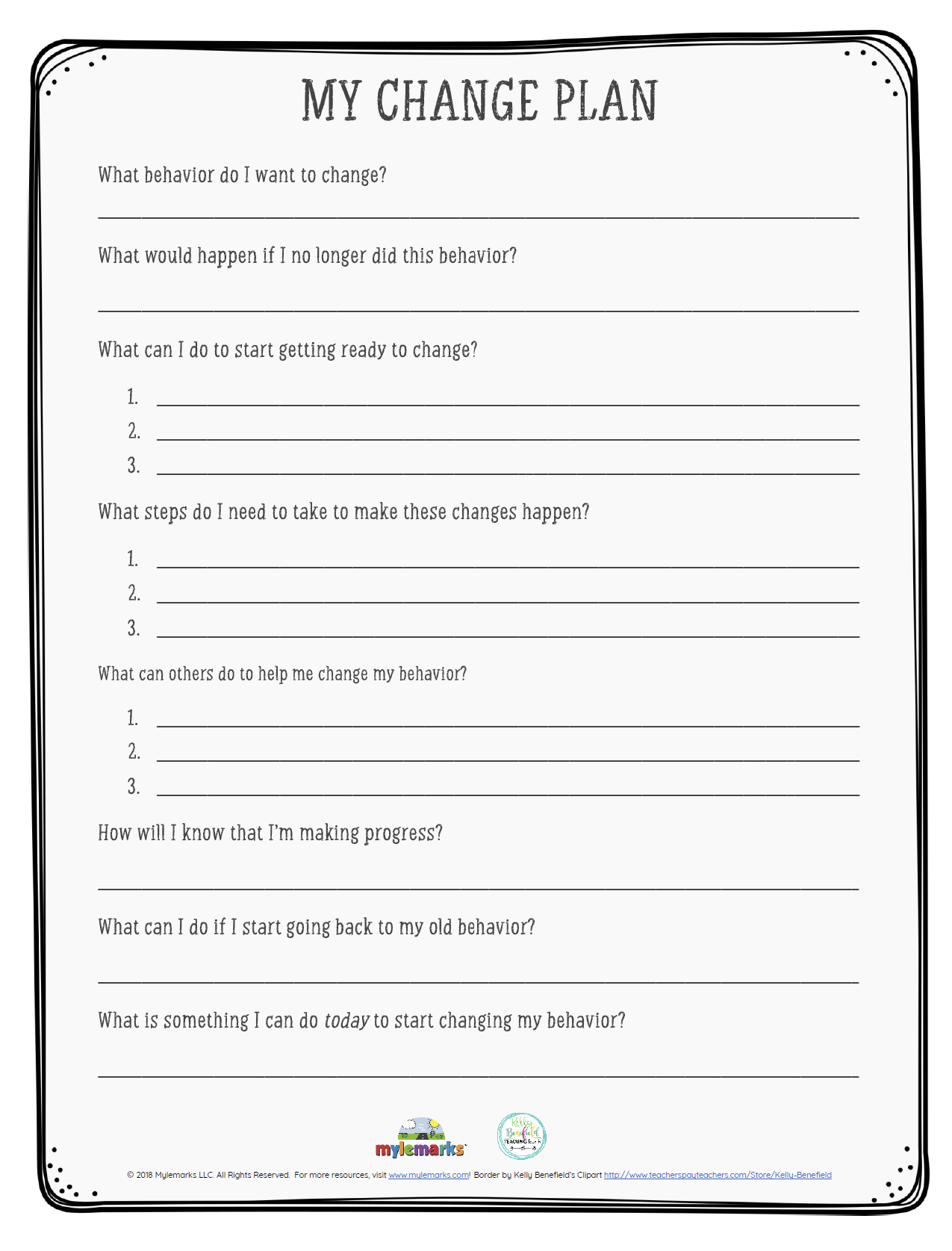 My Change Plan F Worksheets Library