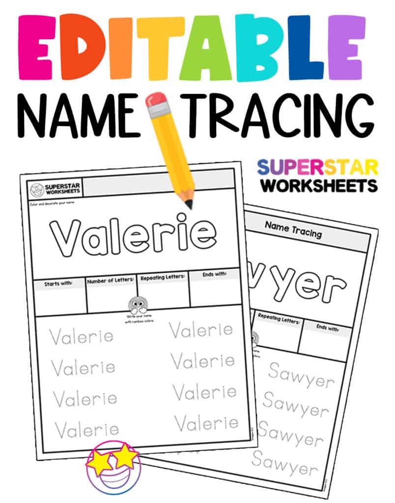 free name tracing worksheets for preschool printable