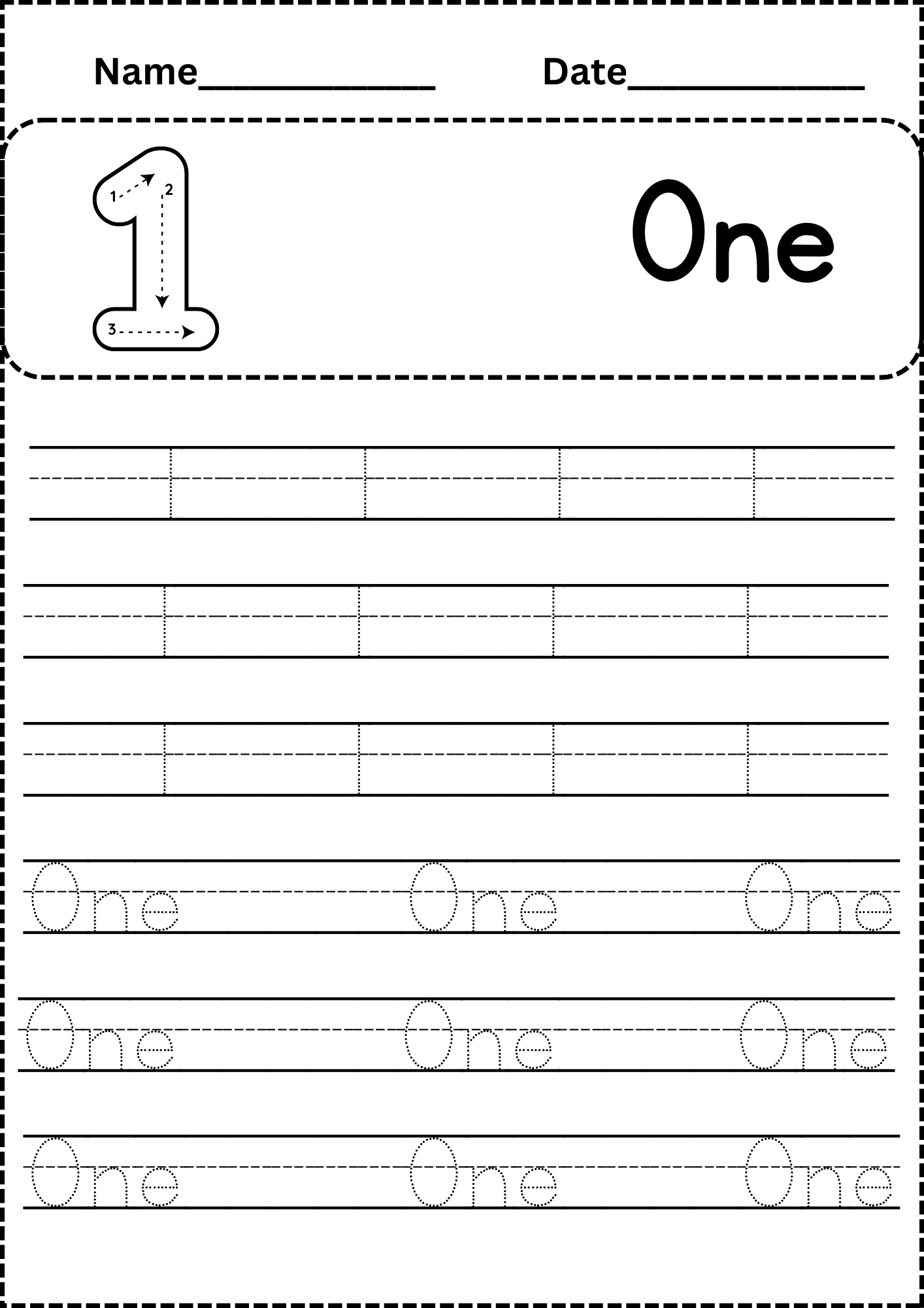 free printable number tracing worksheets