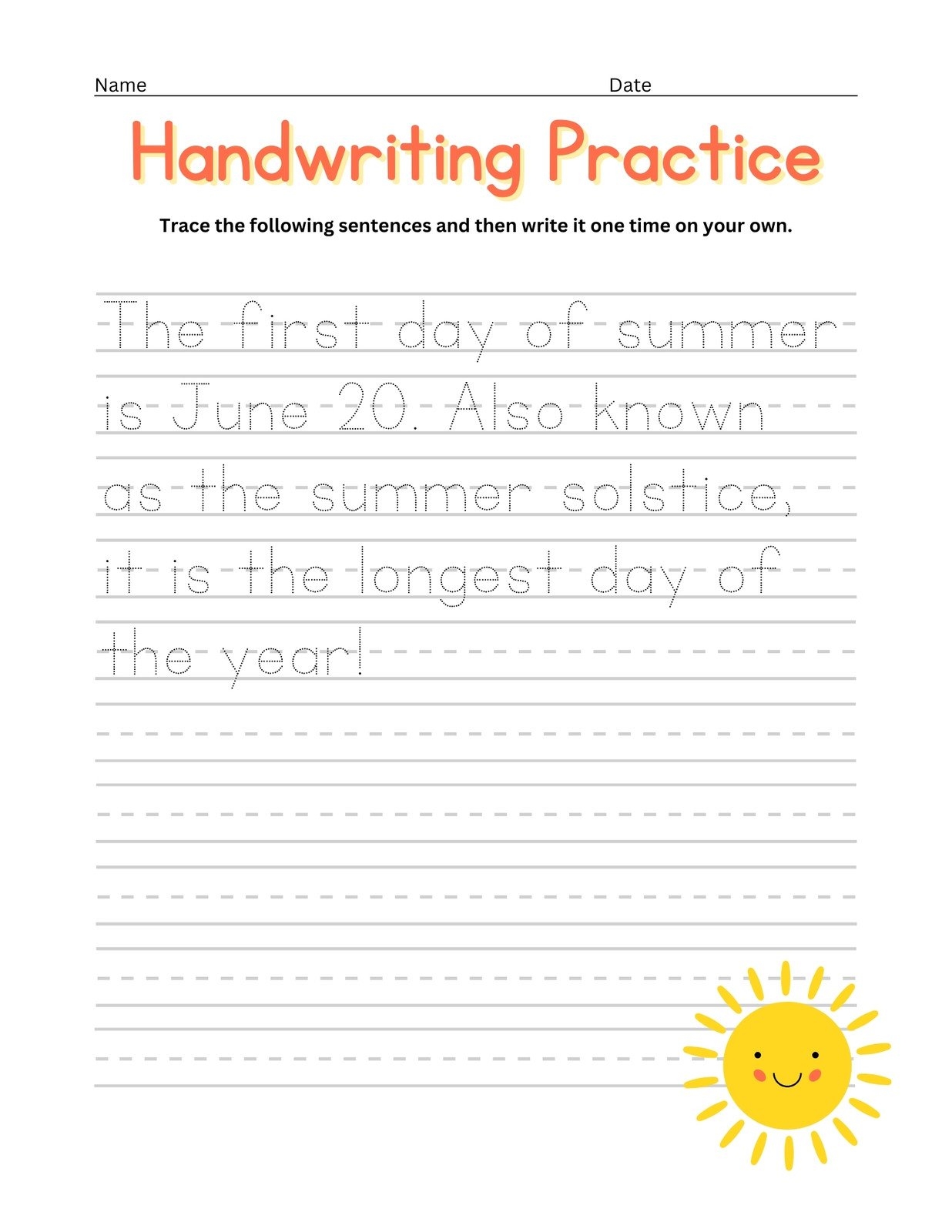Page 4 Free Custom Printable Handwriting Worksheet Templates Canva