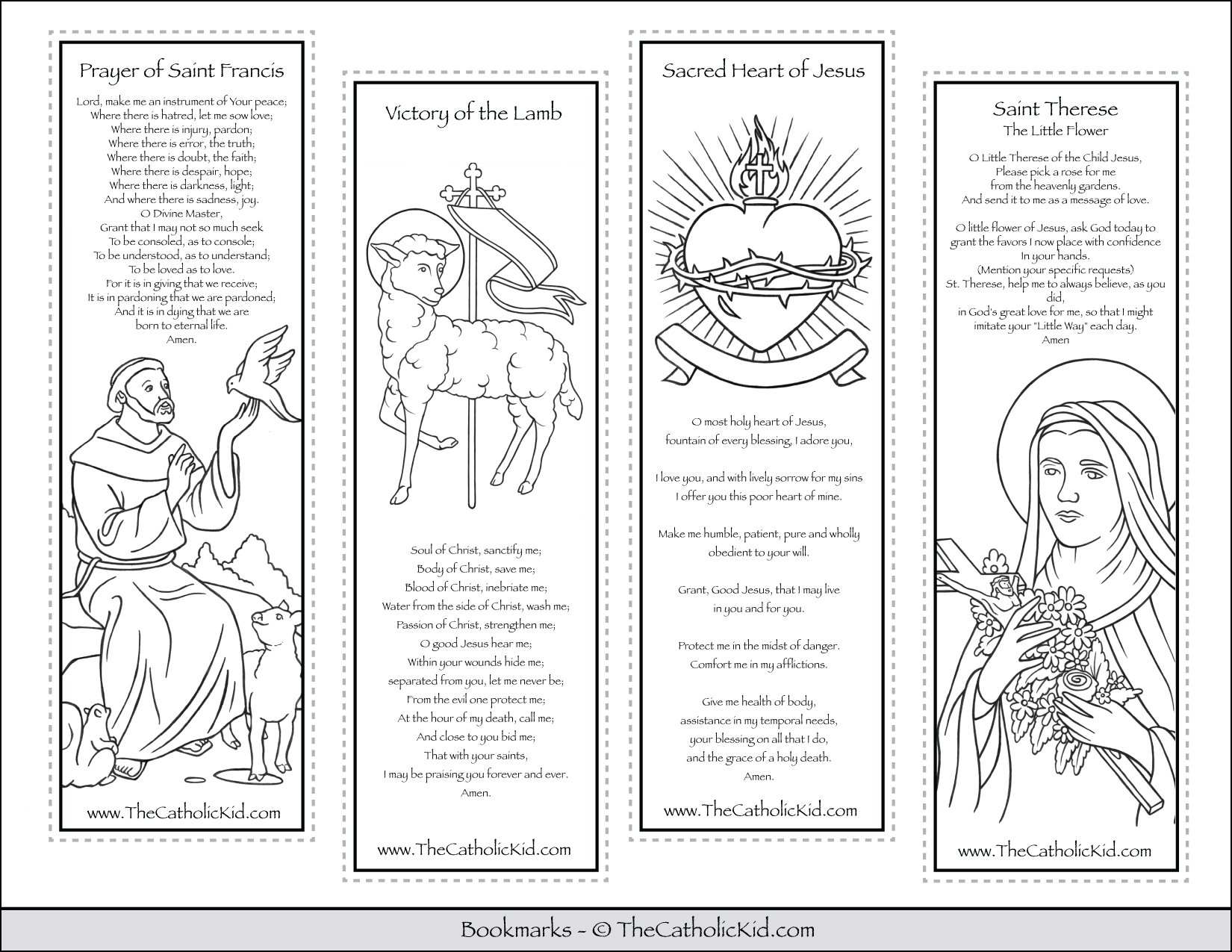 Printable Catholic Bookmarks Coloring Pages TheCatholicKid