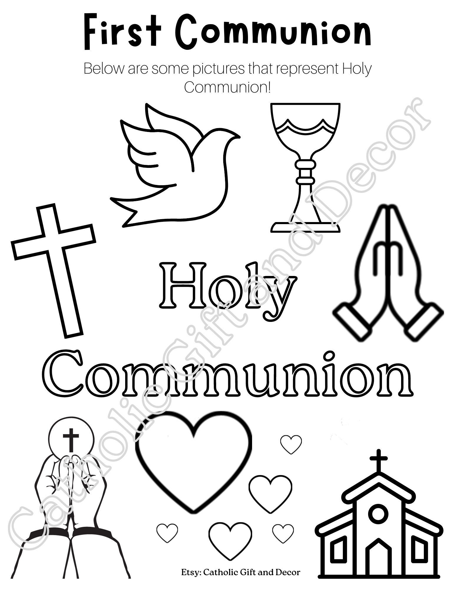 Printable Catholic First Communion Coloring Page 1st Communion Worksheet 1st Holy Communion First Holy Communion Instant Download PDF Etsy
