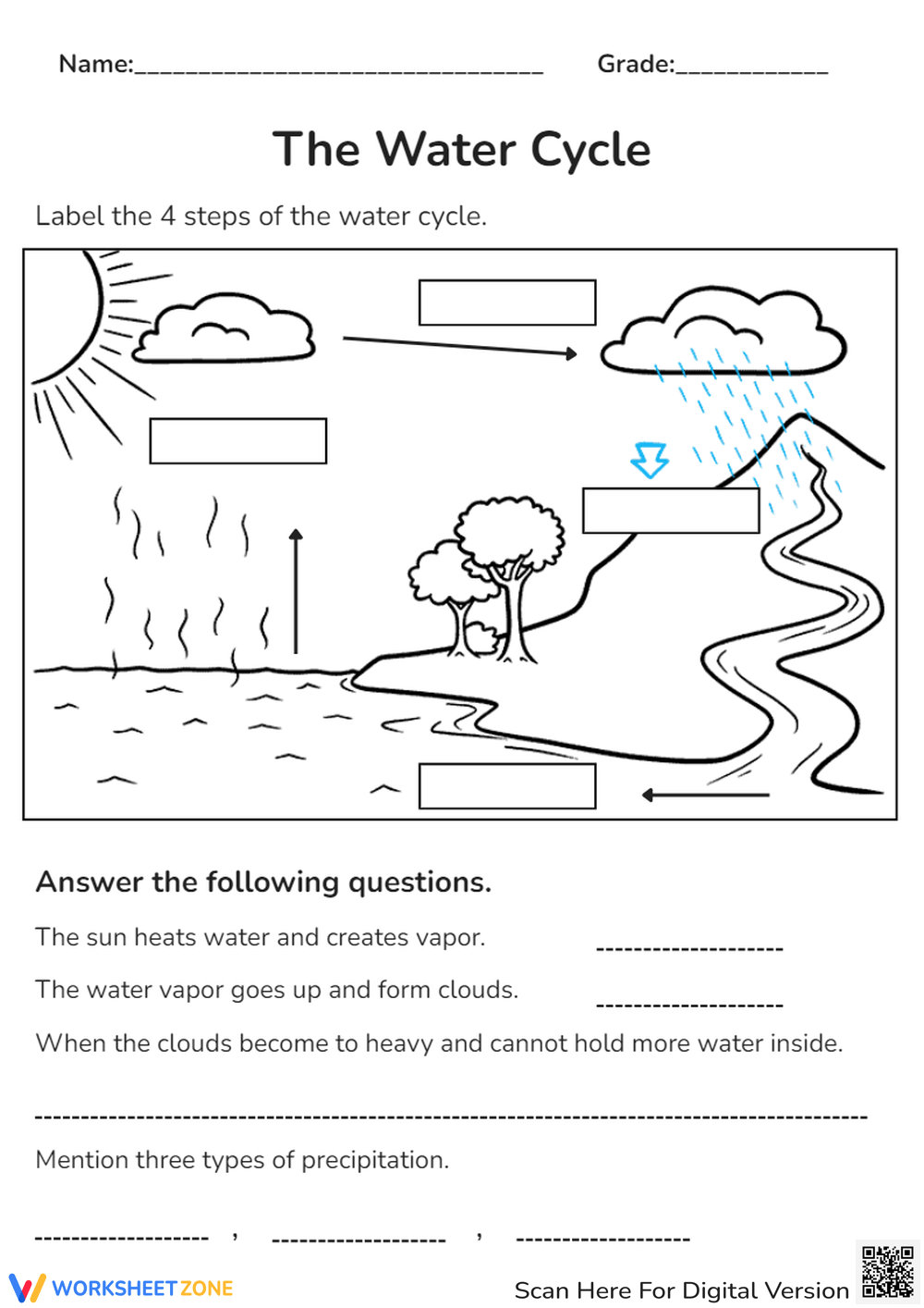 free printable water cycle worksheets