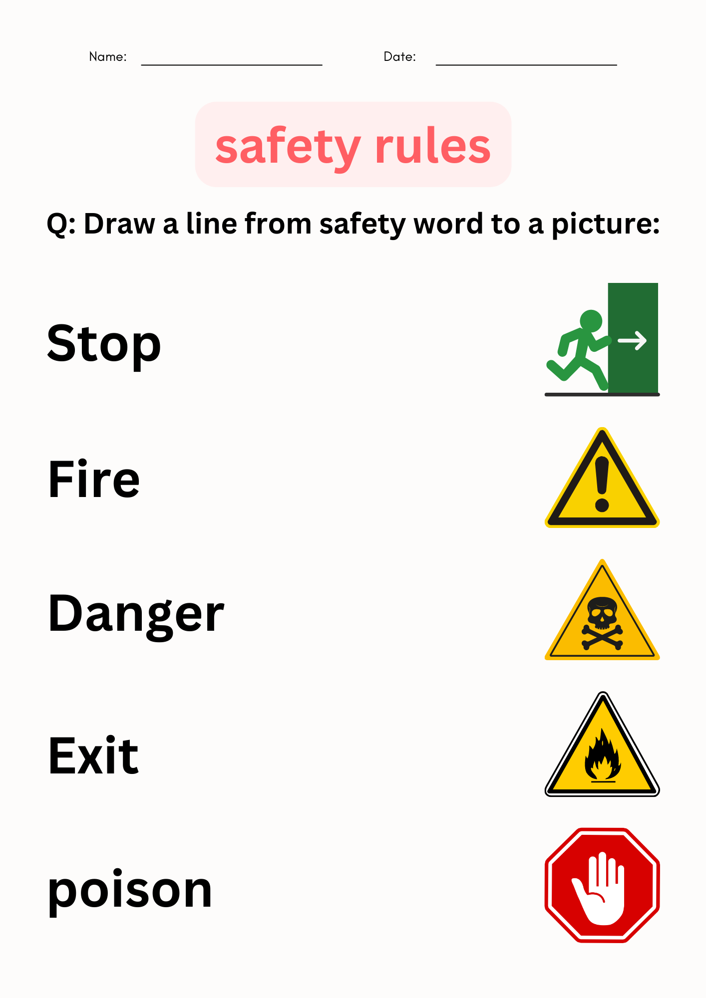 free printable safety worksheets for kindergarten