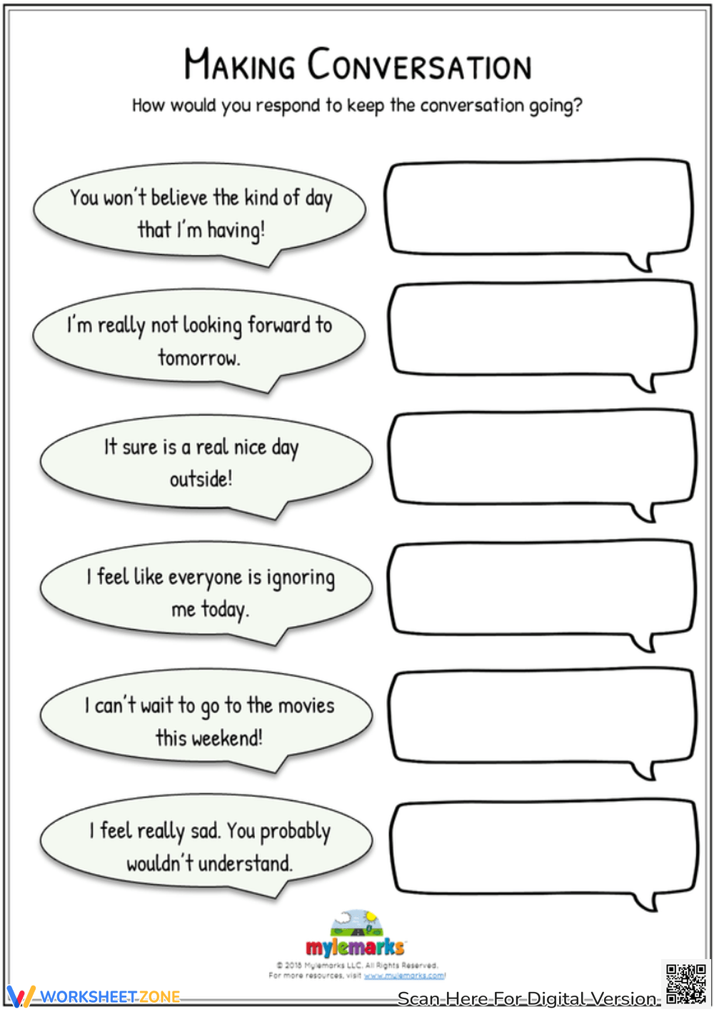 free printable communication skills worksheets