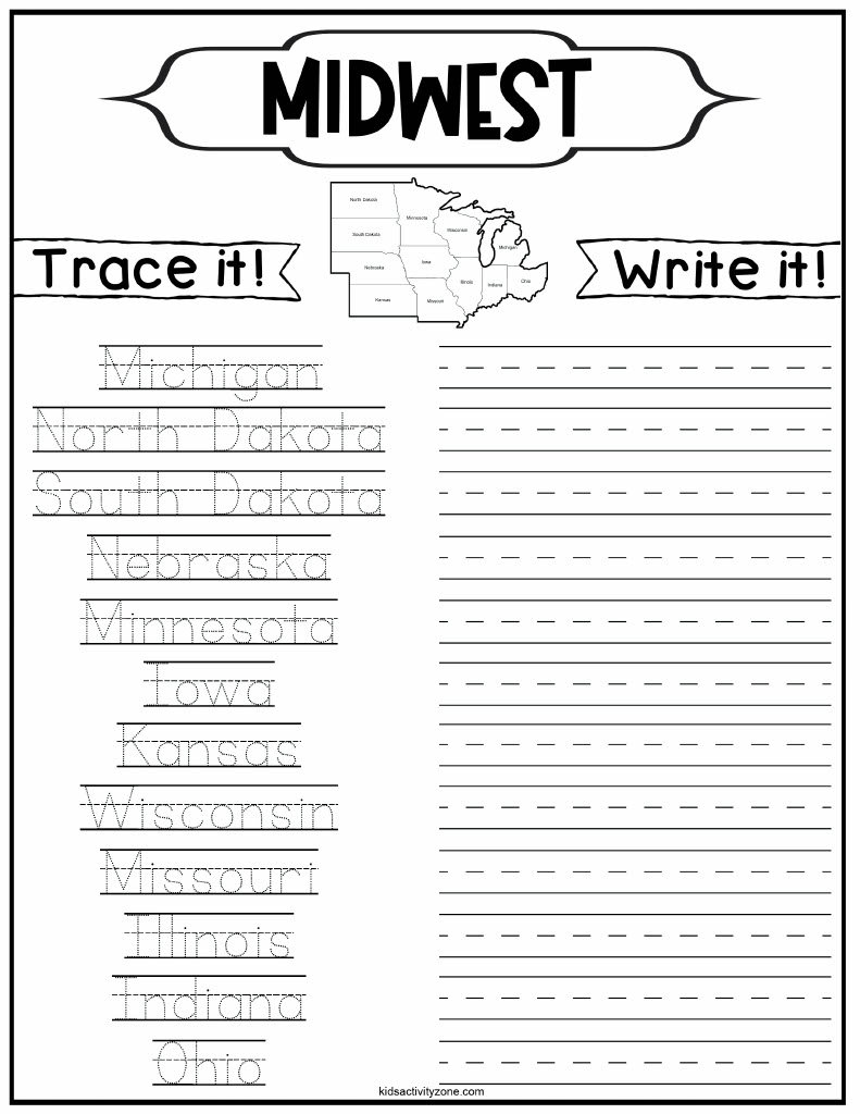 Regions Of The United States Worksheets Kids Activity Zone