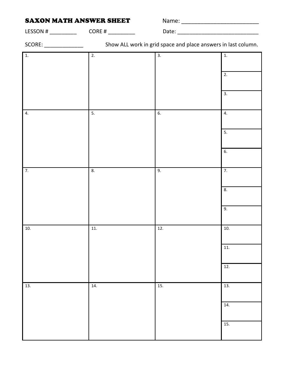free printable saxon math worksheets