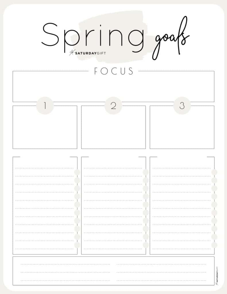 goals printable worksheet