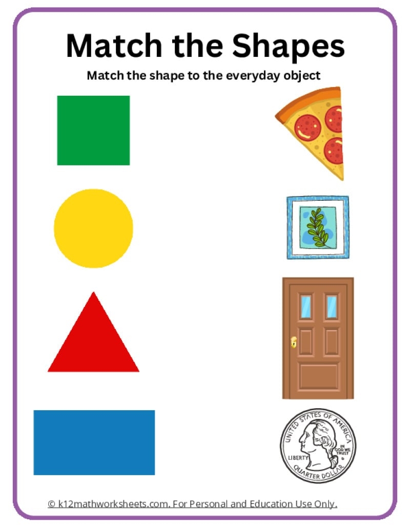 free printable shapes worksheets