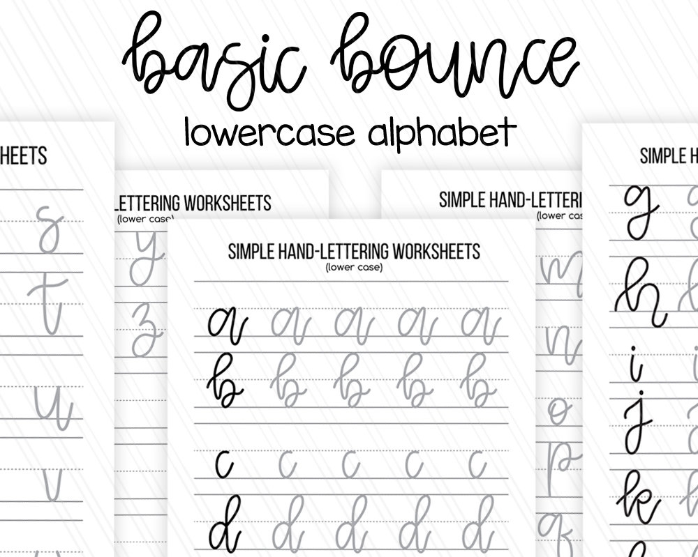 Simple Beginner Hand Lettering Practice Sheets Lowercase Letters Worksheets Printable Handlettering Worksheets Digital Download Etsy New Zealand