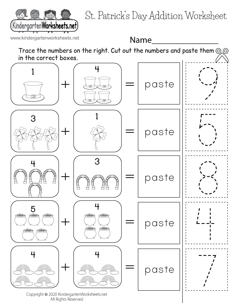 free printable st patrick's day worksheets for kindergarten