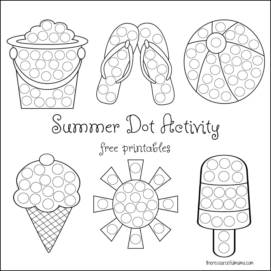 free printable dot paint worksheets