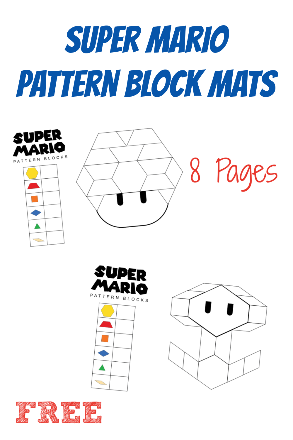 free printable mario math worksheets