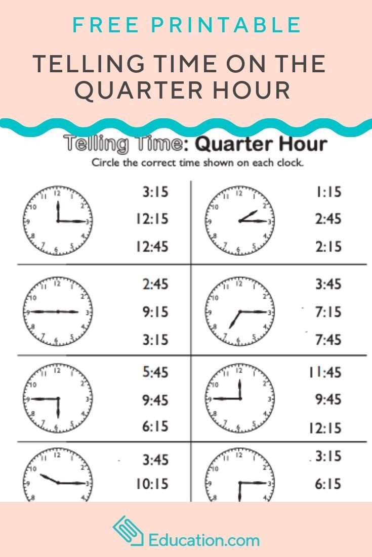 clock worksheet printable