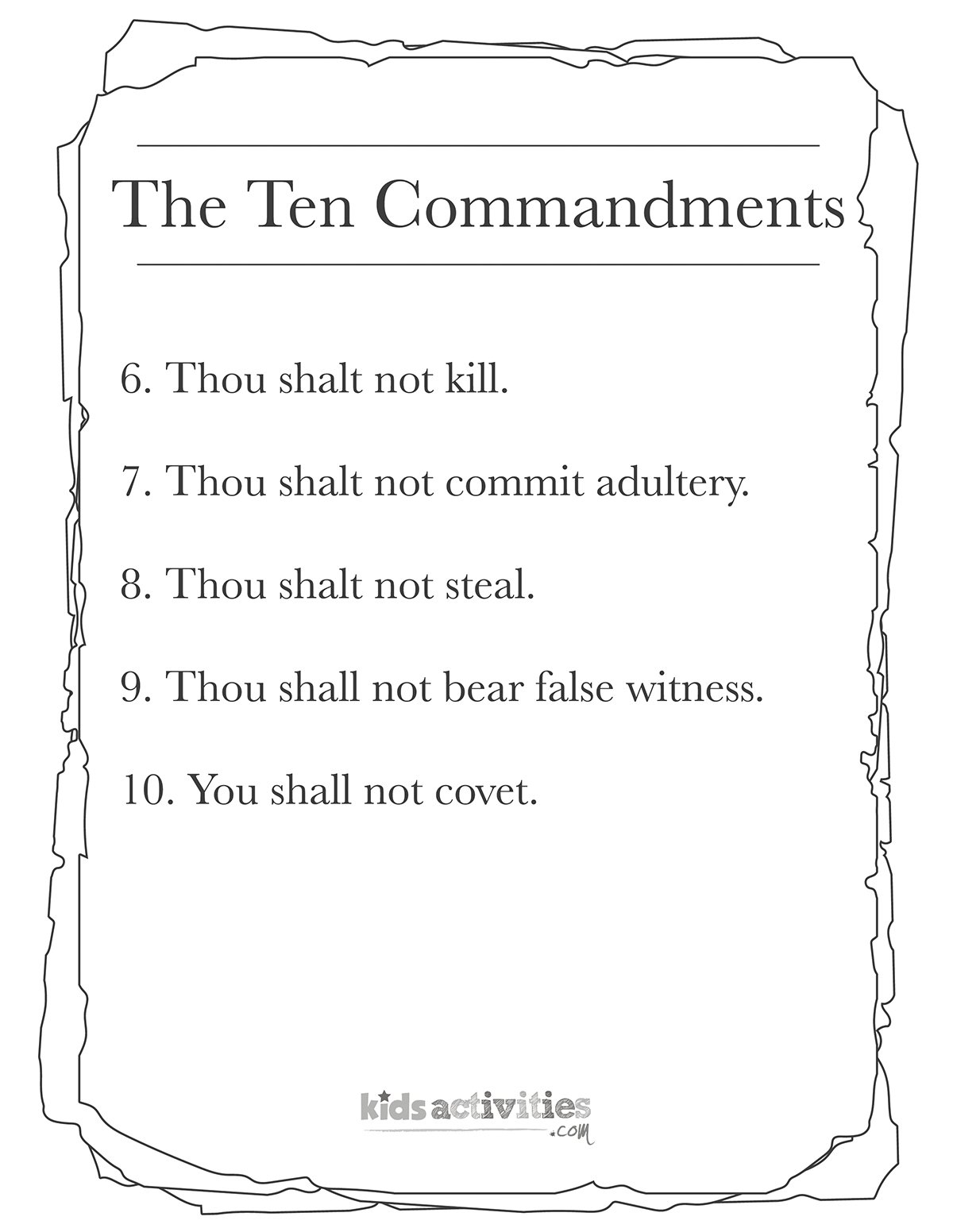 Ten Commandments Printable Kids Activities Blog Ten Commandments Printable Kids Activities Blog