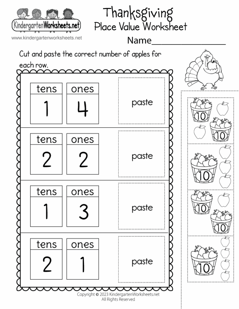Thanksgiving Place Value Worksheet Free Printable Digital PDF
