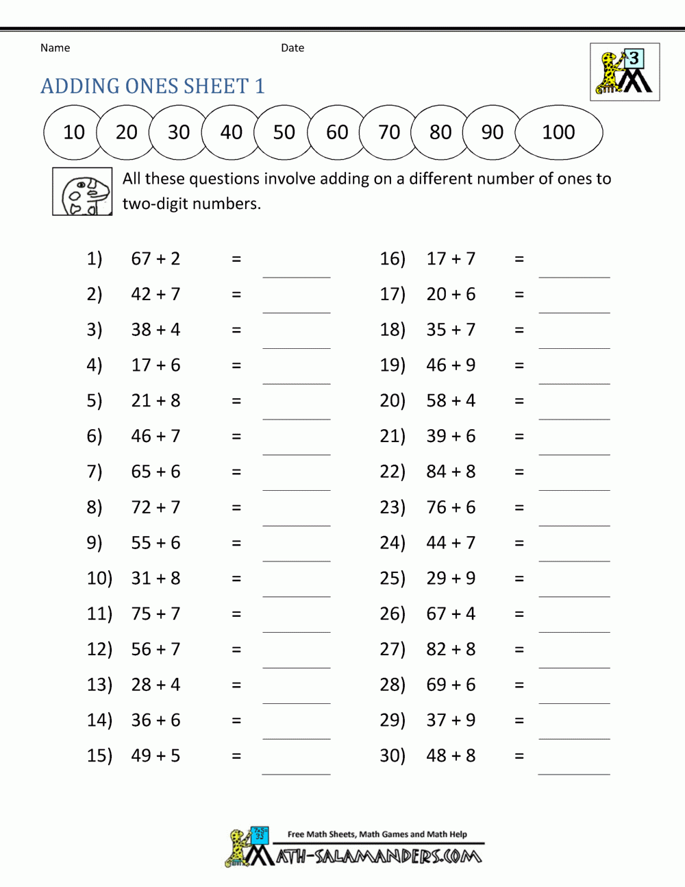 3rd grade math worksheets free printable