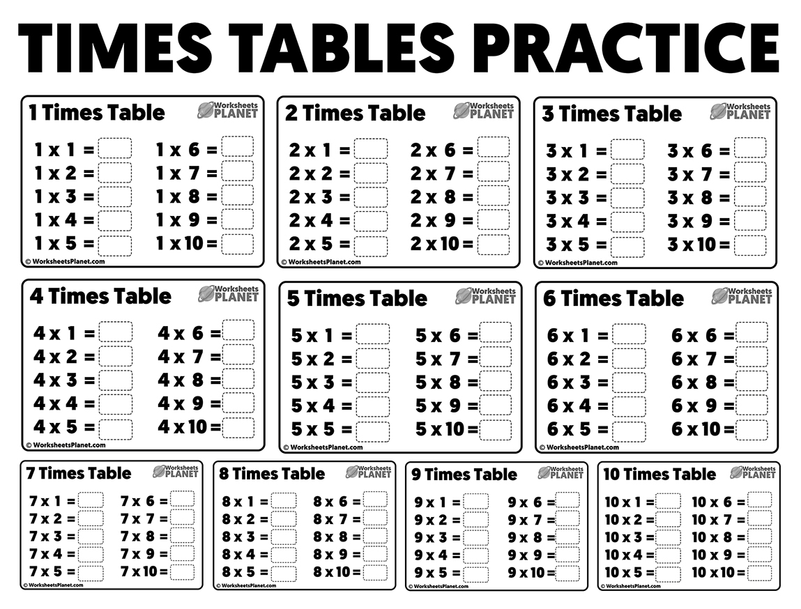 multiplication tables printable worksheets multiplication tables printable worksheets