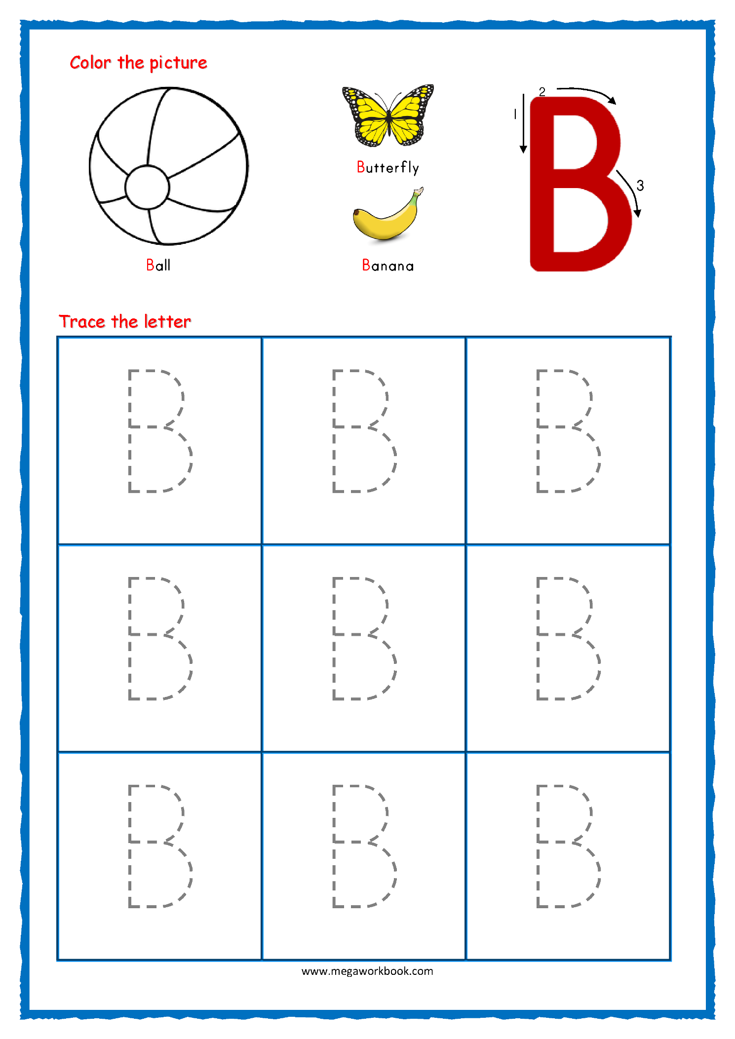 letter tracing worksheets printable